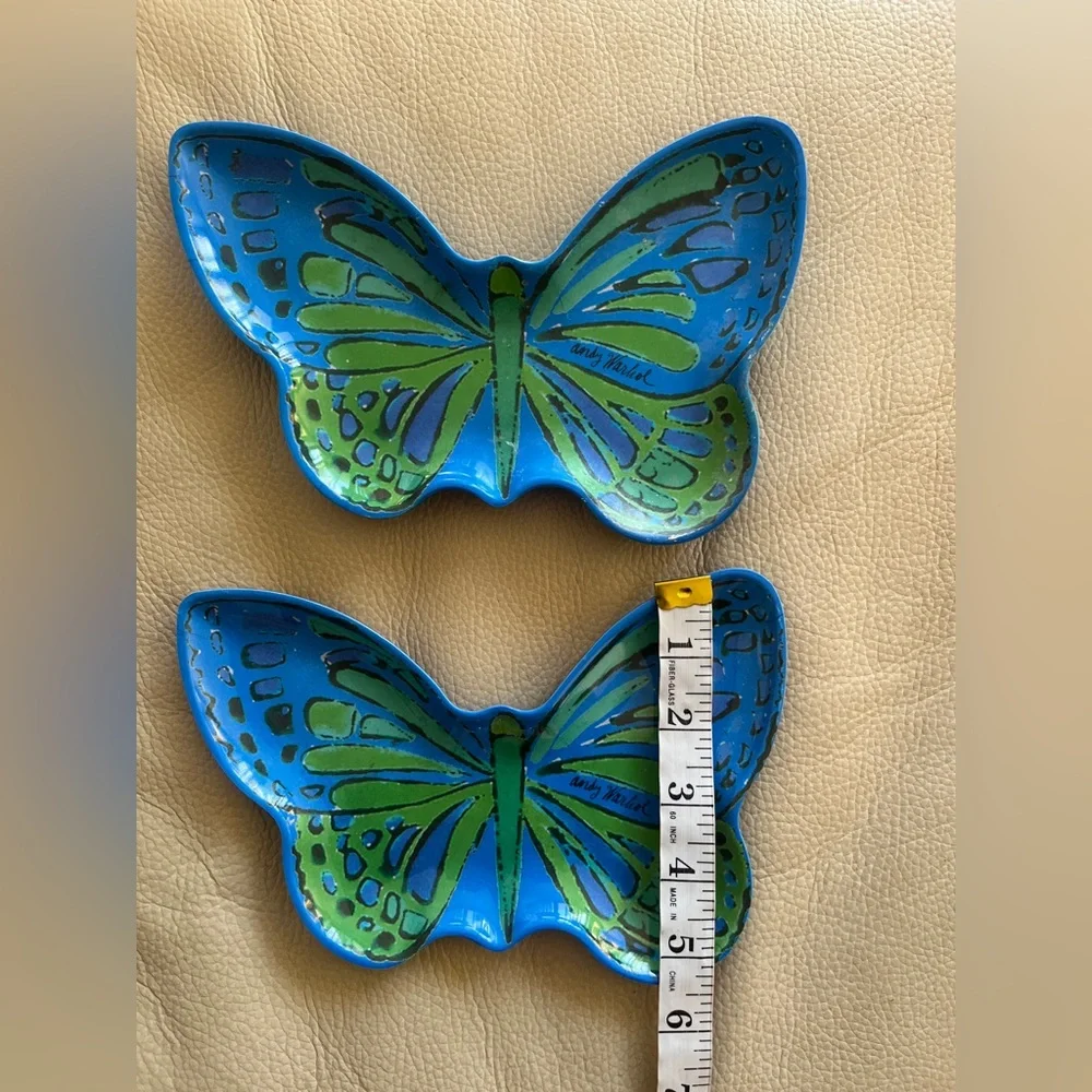 ANDY WARHOL Butterfly Melamine Plates By Presidio Objects Set of 4